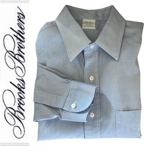 Brooks Brothers Milano Blue Button Down Shirt Size 16 1/2 34